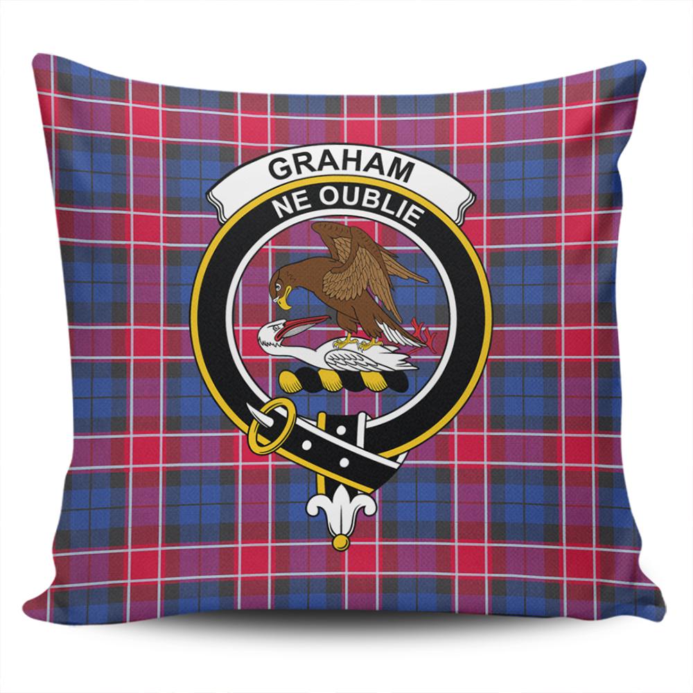 Clan Graham of Menteith Red Tartan Crest Pillow Cover JV18 Clan Graham Tartan Today   