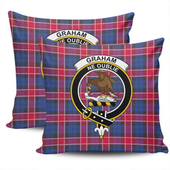 Clan Graham of Menteith Red Tartan Crest Pillow Cover JV18 Clan Graham Tartan Today   