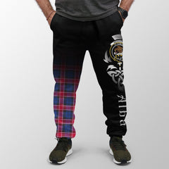 Clan Graham Of Menteith Red Tartan Crest Jogger Sweatpants  Alba Celtic Style ZE85 Clan Graham Tartan Today   