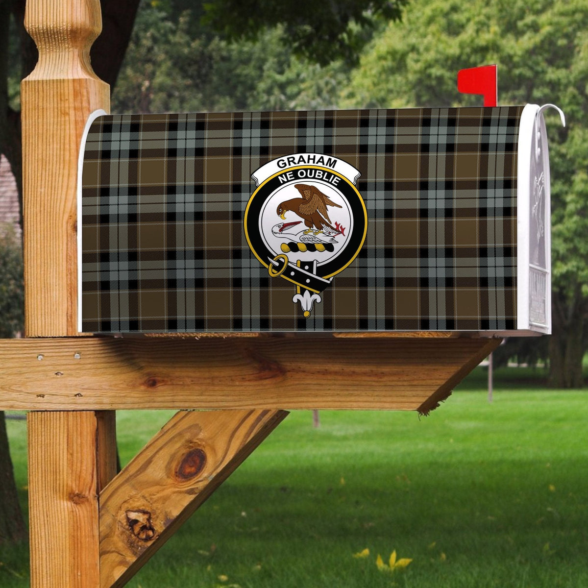 Clan Graham Of Menteith Weathered Tartan Crest Mailbox BR17 Clan Graham Tartan Today   