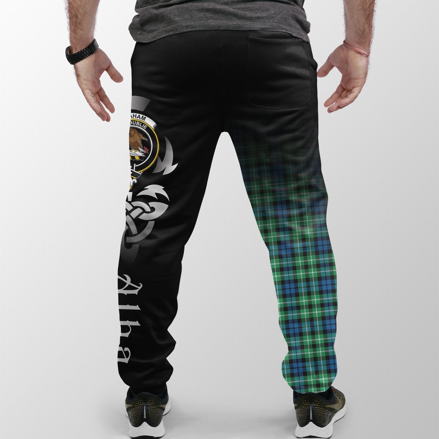 Clan Graham Of Montrose Ancient Tartan Crest Jogger Sweatpants  Alba Celtic Style JW20 Clan Rose Tartan Today   