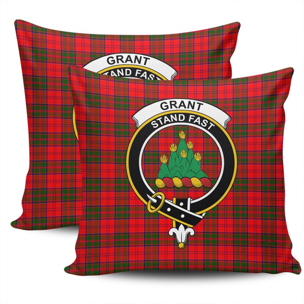 Clan Grant Modern Tartan Crest Pillow Cover IN51 Clan Grant Tartan Today   