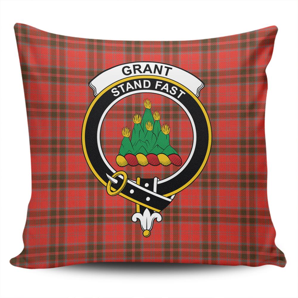 Clan Grant Weathered Tartan Crest Pillow Cover JU83 Clan Grant Tartan Today   