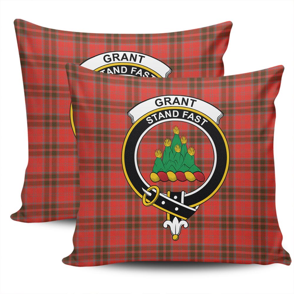 Clan Grant Weathered Tartan Crest Pillow Cover JU83 Clan Grant Tartan Today   