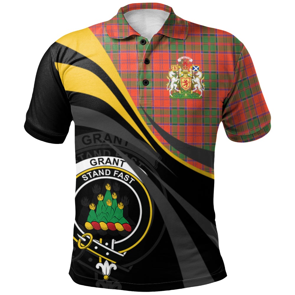 Clan Grant Ancient Tartan Polo Shirt - Royal Coat Of Arms Style UQ65 Grant Ancient Tartan Tartan Polo   