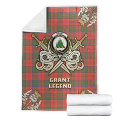 Clan Grant Ancient Tartan Gold Courage Symbol Blanket WQ75 Clan Grant Tartan Today   