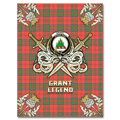 Clan Grant Ancient Tartan Gold Courage Symbol Blanket WQ75 Clan Grant Tartan Today   