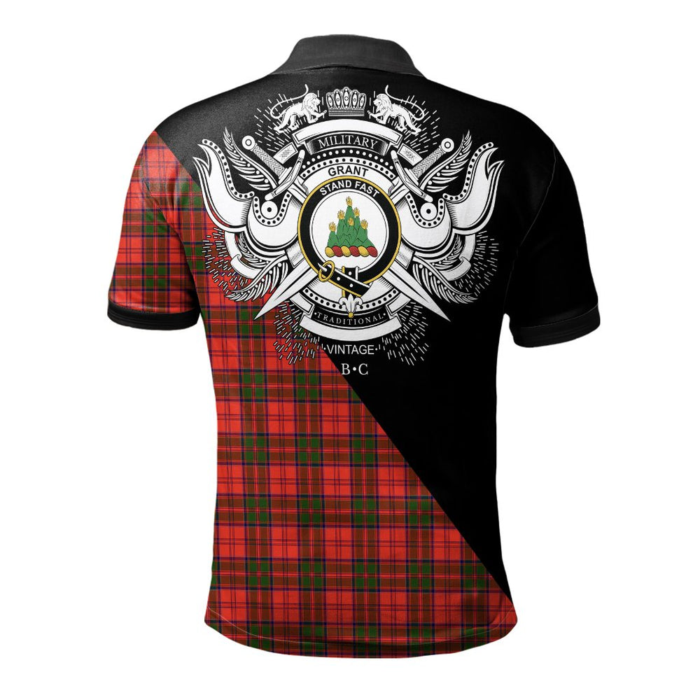 Clan Grant Modern Clan - Military Polo Shirt RN22 Grant Modern Tartan Tartan Polo   