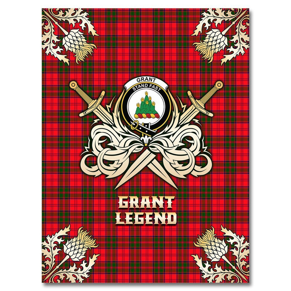 Clan Grant Modern Tartan Gold Courage Symbol Blanket ZA95 Clan Grant Tartan Today   
