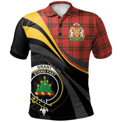 Clan Grant Weathered Tartan Polo Shirt - Royal Coat Of Arms Style VX59 Grant Weathered Tartan Tartan Polo   