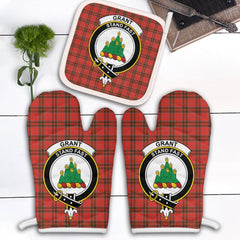 Clan Grant Weathered Tartan Crest Oven Mitt And Pot Holder (2 Oven Mitts + 1 Pot Holder) RO24 Clan Grant Tartan Today   