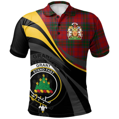 Clan Grant (Vestiarium Scoticum) Tartan Polo Shirt - Royal Coat Of Arms Style PB32