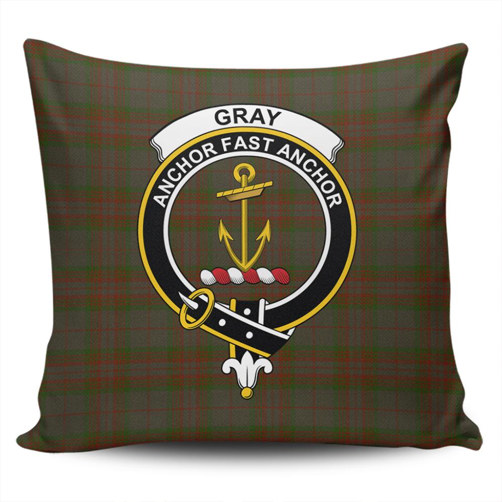 Clan Gray Hunting Tartan Crest Pillow Cover LZ58 Clan Gray Tartan Today   