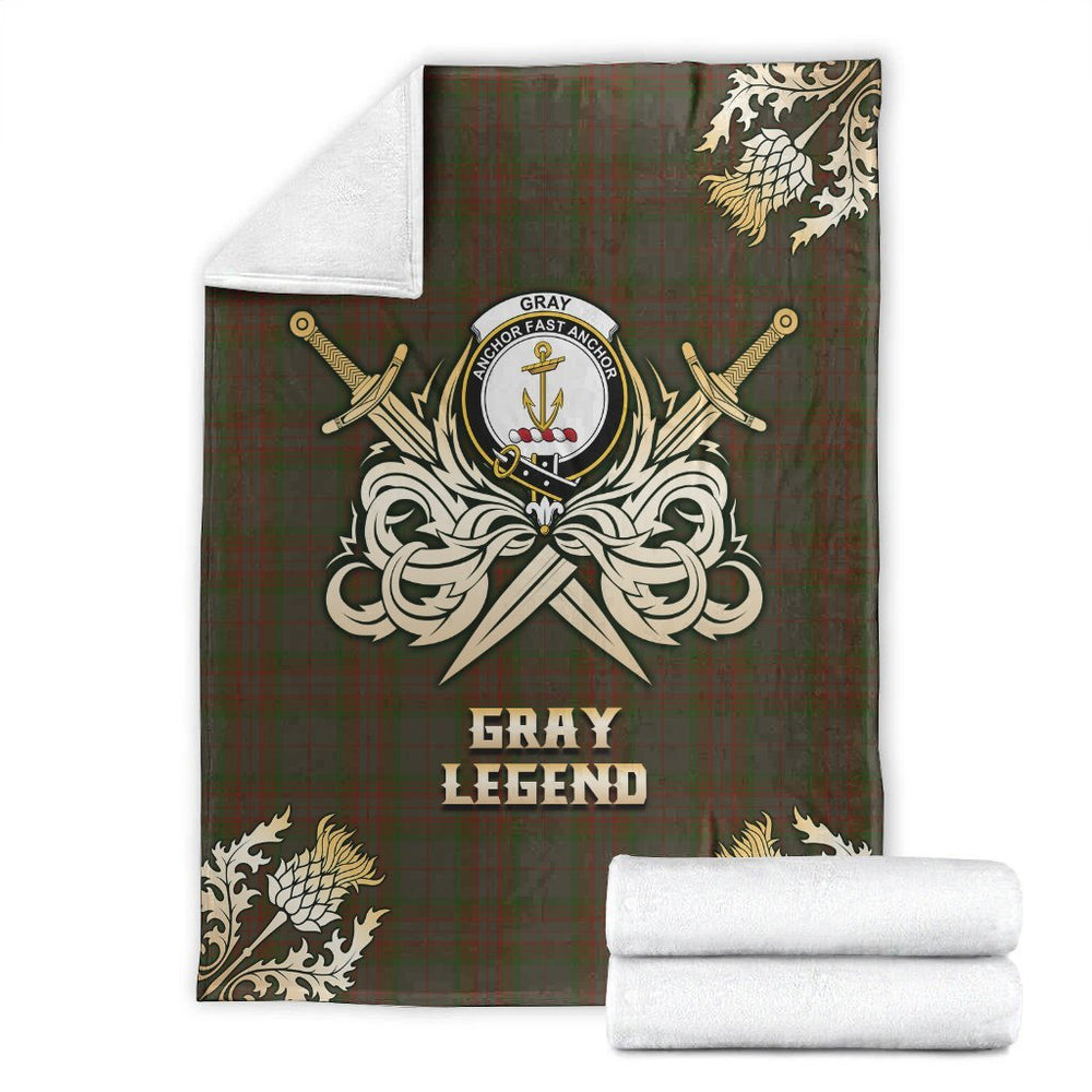 Clan Gray Tartan Gold Courage Symbol Blanket FM97 Clan Gray Tartan Today   