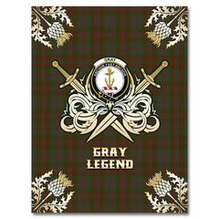 Clan Gray Tartan Gold Courage Symbol Blanket FM97 Clan Gray Tartan Today   