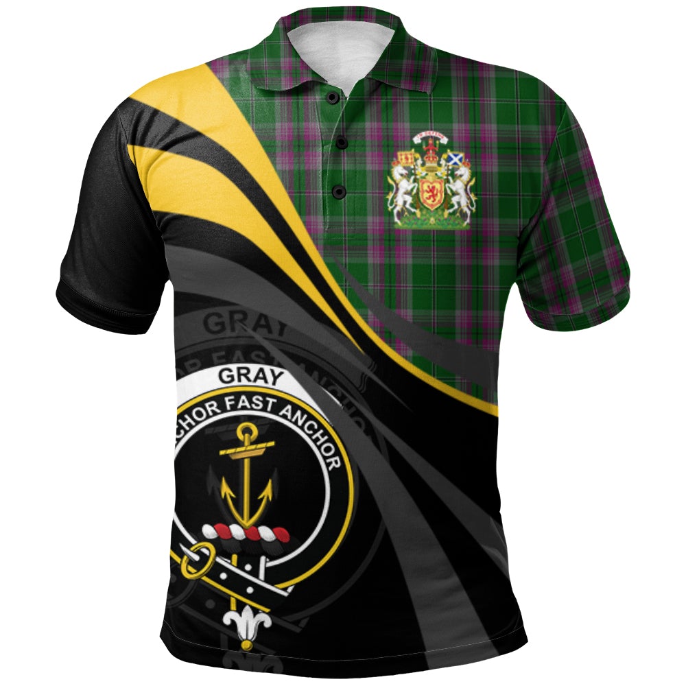Clan Gray Hunting Tartan Polo Shirt - Royal Coat Of Arms Style BV54 Gray Hunting Tartan Tartan Polo   