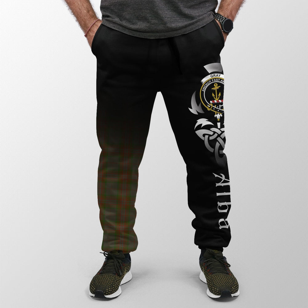 Clan Gray Tartan Crest Jogger Sweatpants  Alba Celtic Style YV45 Clan Gray Tartan Today   