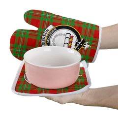 Clan Grierson Tartan Crest Oven Mitt And Pot Holder (2 Oven Mitts + 1 Pot Holder) FV65 Clan Grierson Tartan Today   