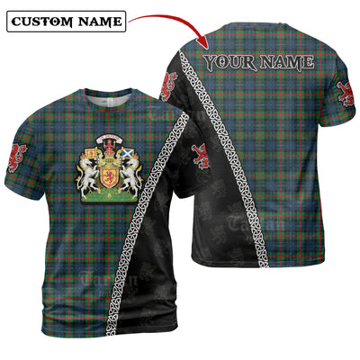 Personalized Clan Gunn Tartan Shirt with Scotland Coat of Arms & Custom Name