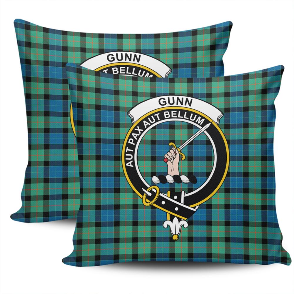 Clan Gunn Ancient Tartan Crest Pillow Cover IO25 Clan Gunn Tartan Today   