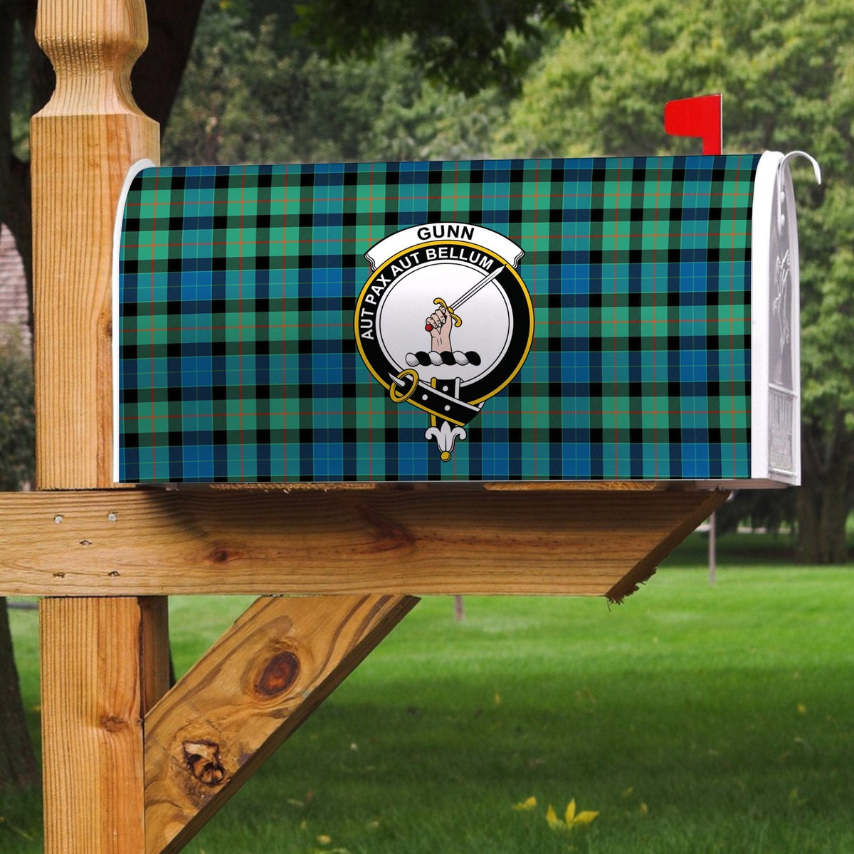 Clan Gunn Ancient Tartan Crest Mailbox FX85 Clan Gunn Tartan Today   