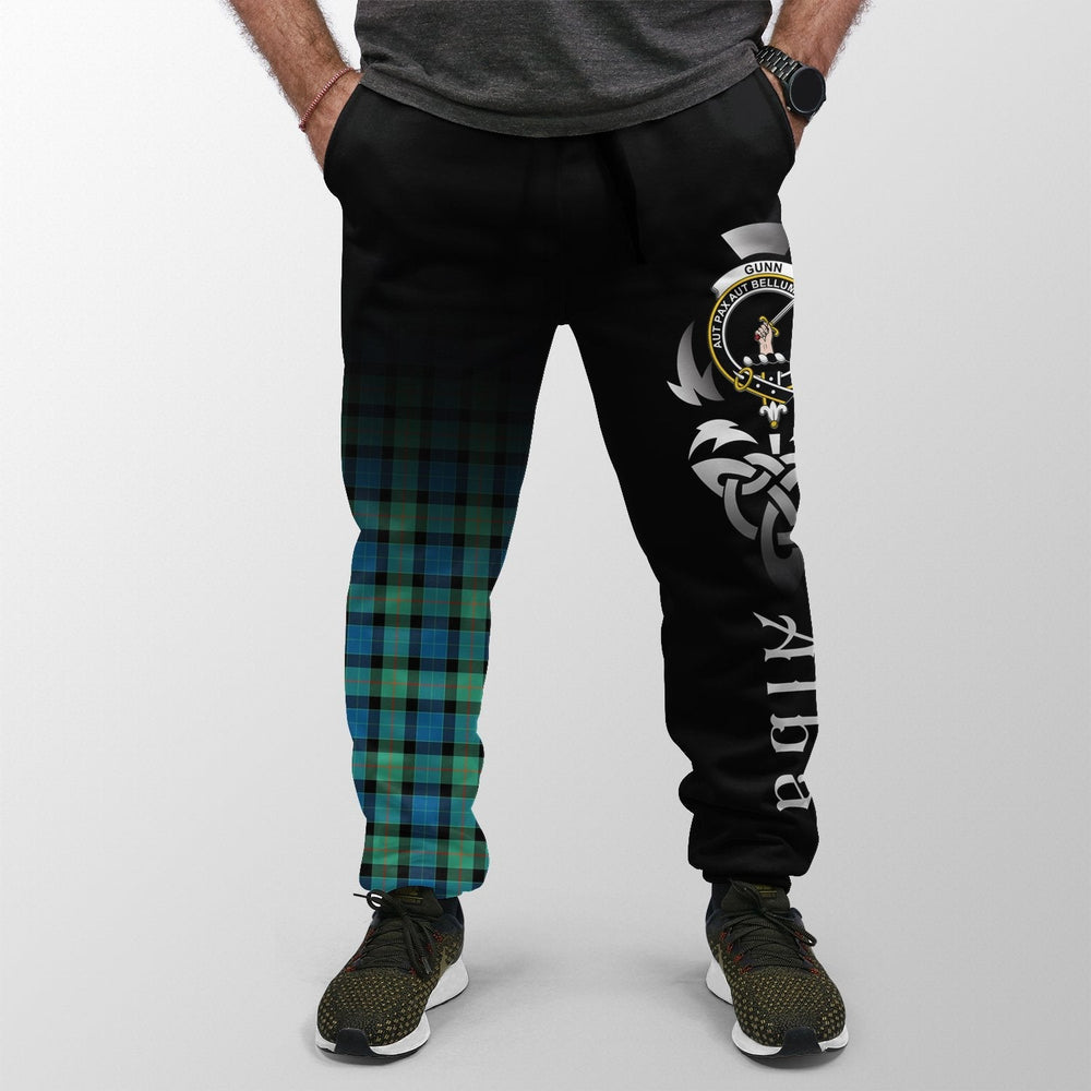 Clan Gunn Ancient Tartan Crest Jogger Sweatpants  Alba Celtic Style VD15 Clan Gunn Tartan Today   