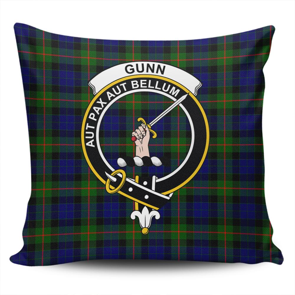 Clan Gunn Modern Tartan Crest Pillow Cover EC91 Clan Gunn Tartan Today   