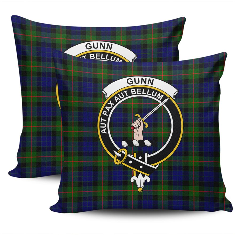 Clan Gunn Modern Tartan Crest Pillow Cover EC91 Clan Gunn Tartan Today   