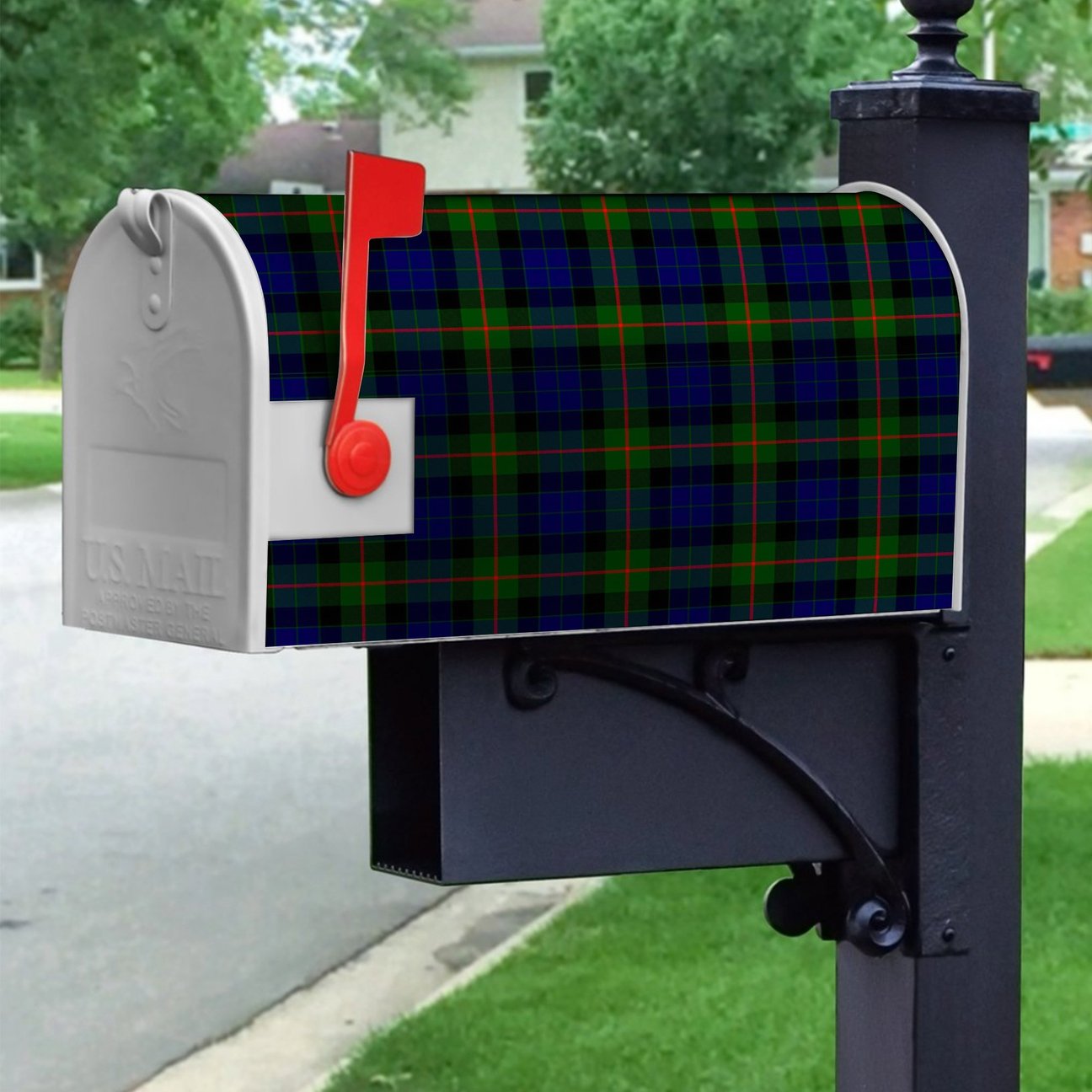 Clan Gunn Modern Tartan Crest Mailbox OM85 Clan Gunn Tartan Today   