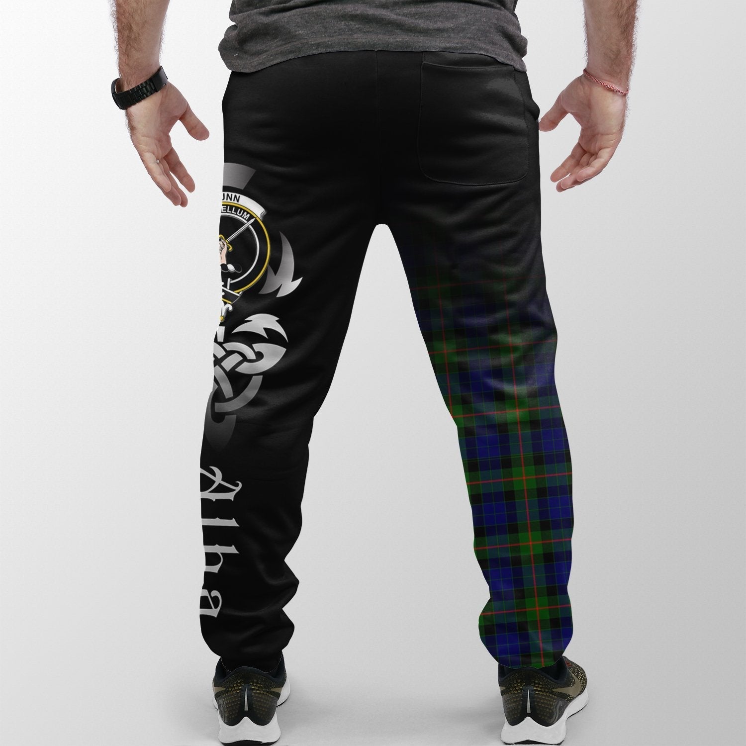 Clan Gunn Modern Tartan Crest Jogger Sweatpants  Alba Celtic Style WT49 Clan Gunn Tartan Today   