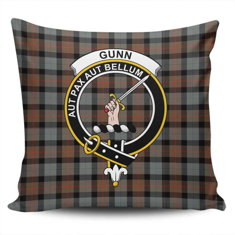 Clan Gunn Weathered Tartan Crest Pillow Cover CA19 Clan Gunn Tartan Today   