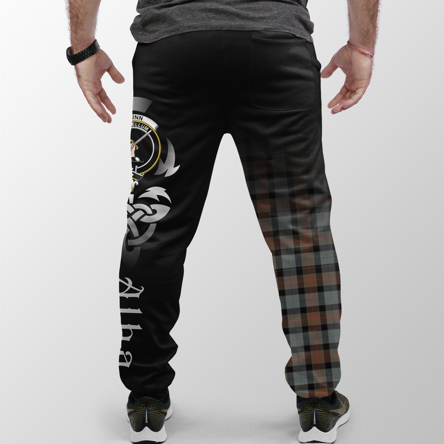 Clan Gunn Weathered Tartan Crest Jogger Sweatpants  Alba Celtic Style YH51 Clan Gunn Tartan Today   