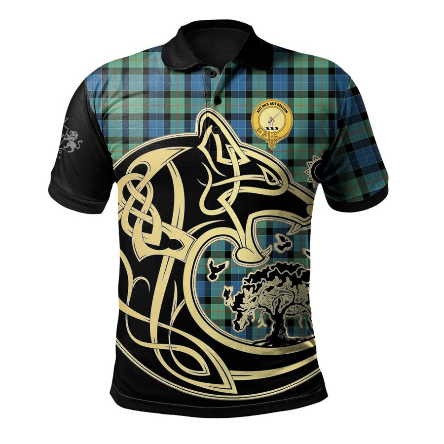 Clan Gunn Ancient Tartan Polo Shirt Viking Wolf XS87 Gunn Ancient Tartan Tartan Polo   