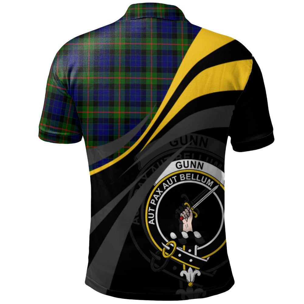 Clan Gunn Modern Tartan Polo Shirt - Royal Coat Of Arms Style VR12 Gunn Modern Tartan Tartan Polo   