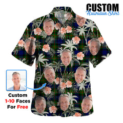 Clan Gunn Modern Tartan Custom Face Hawaiian Shirt – Unisex Gift for Family Members, Summer Party XY55 Gunn Modern Tartan Tartan Hawaii Shirt