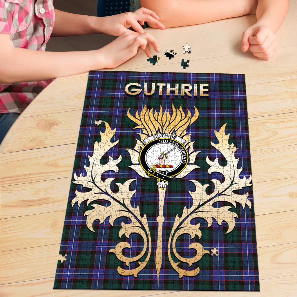 Clan Guthrie Modern Tartan Crest Thistle Jigsaw Puzzles Gift For Family GX38 Clan Guthrie Tartan Today   