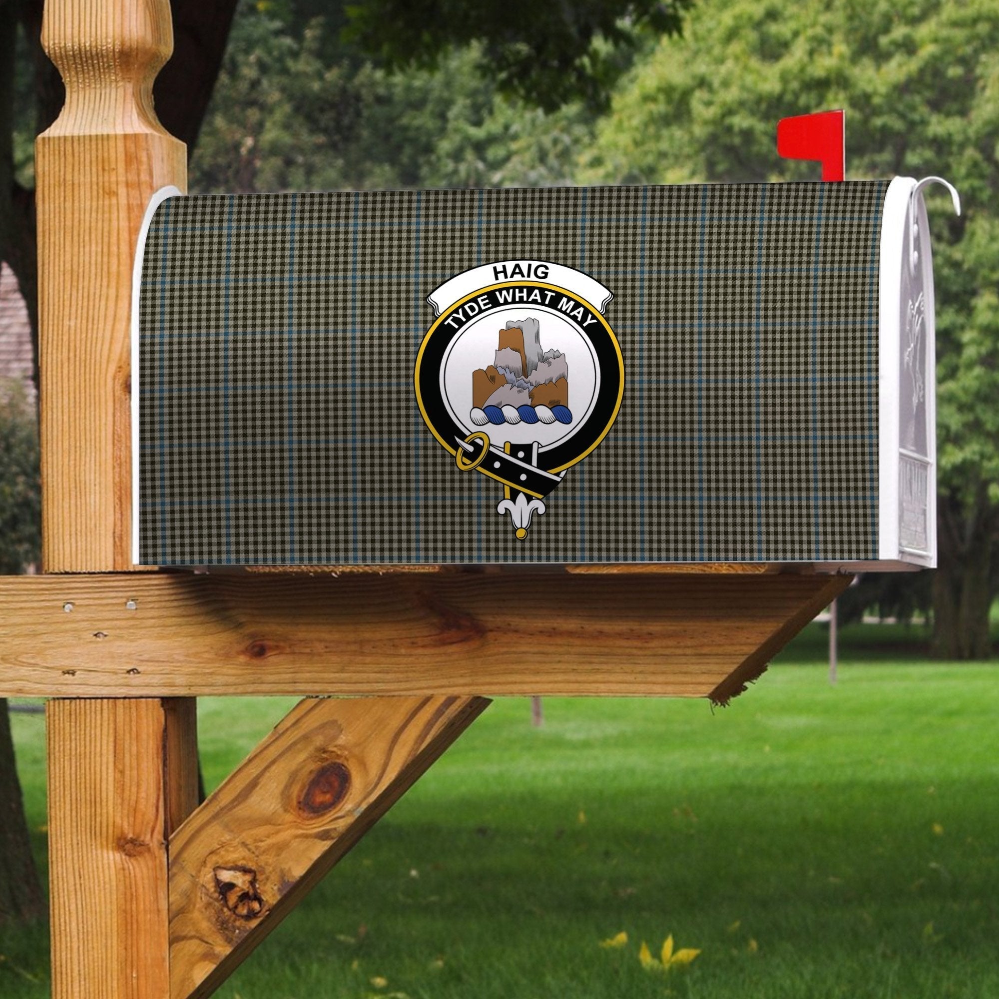 Clan Haig Check Tartan Crest Mailbox IN83 Clan Haig Tartan Today   