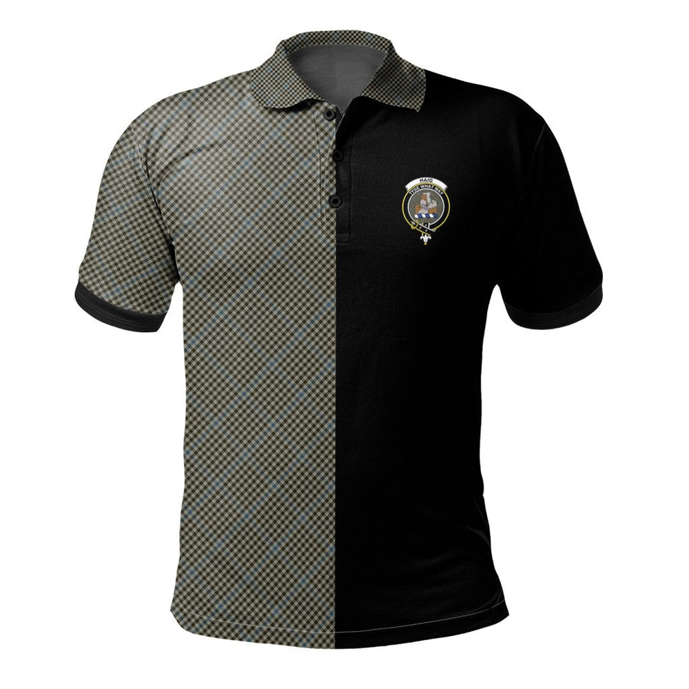 Clan Haig Tartan Polo Shirt Half of Me - Cross Style LR45 Haig Tartan Tartan Polo   