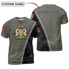 Haig Check Tartan Shirt with Scotland Coat of Arms & Custom Name UW13