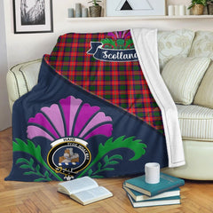 Clan Haig Tartan Crest Premium Blanket Thistle Style EP91 Clan Haig Tartan Today   