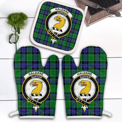 Clan Haldane Tartan Crest Oven Mitt And Pot Holder (2 Oven Mitts + 1 Pot Holder) YN60 Clan Haldane Tartan Today   