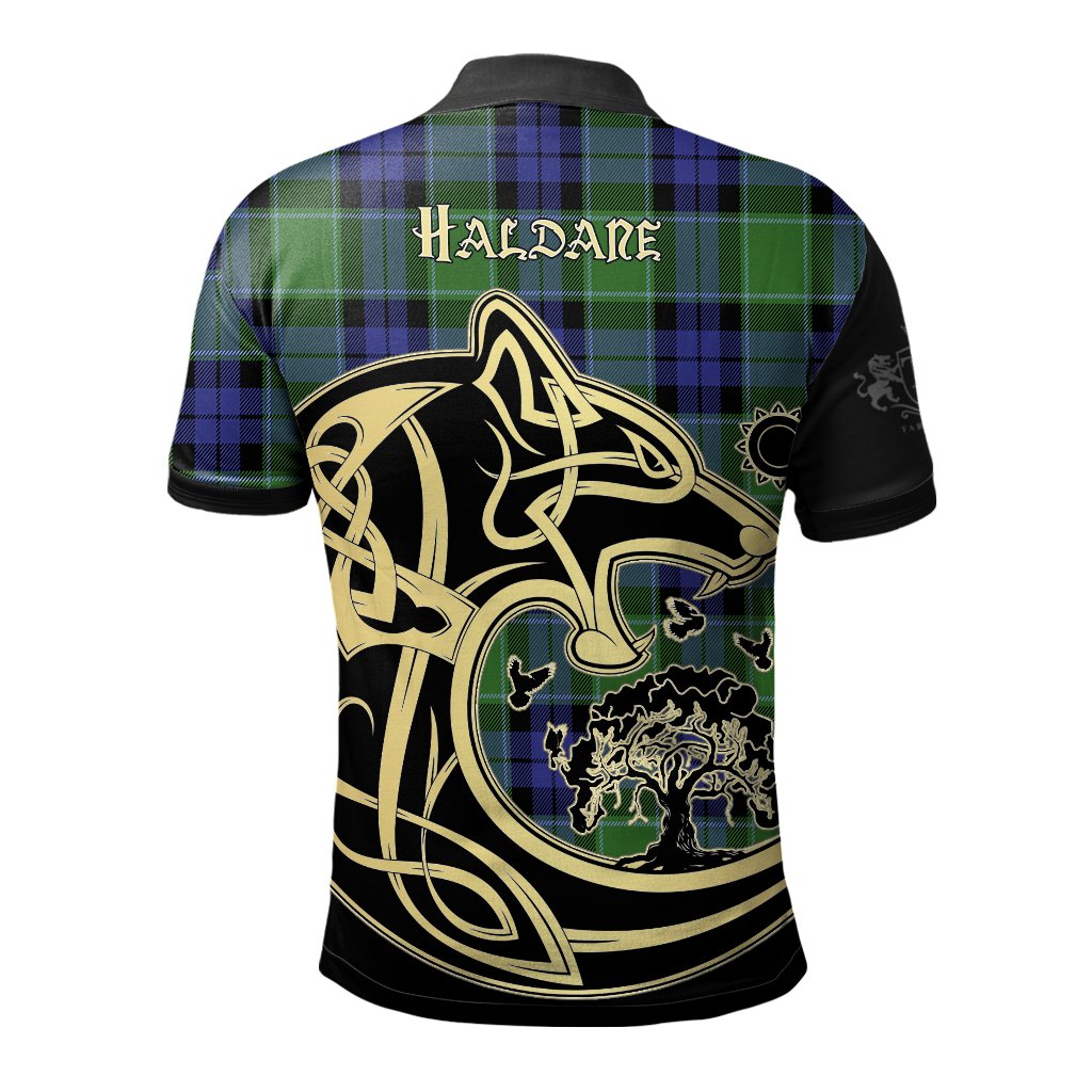 Clan Haldane Tartan Polo Shirt Viking Wolf SB97 Haldane Tartan Tartan Polo   
