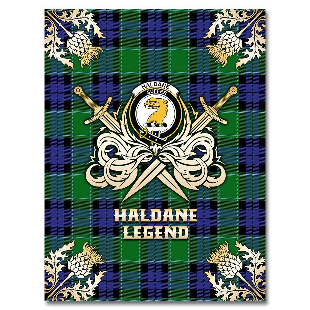 Clan Haldane Tartan Gold Courage Symbol Blanket NF82 Clan Haldane Tartan Today   
