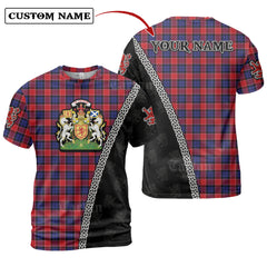 Haldane 1 Tartan Shirt with Scotland Coat of Arms & Custom Name HG94