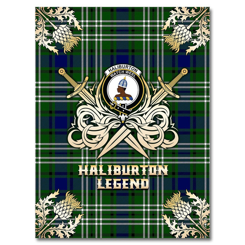 Clan Haliburton Tartan Gold Courage Symbol Blanket SB96 Clan Haliburton Tartan Today   