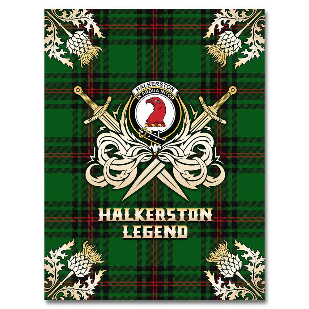 Clan Halkerston Tartan Gold Courage Symbol Blanket GW29 Clan Halkerston Tartan Today   