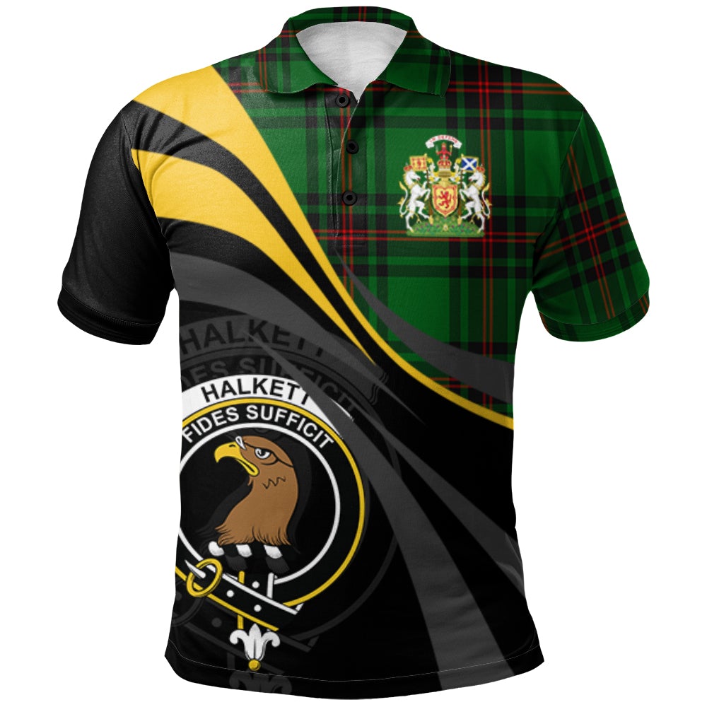 Clan Halkett Tartan Polo Shirt - Royal Coat Of Arms Style RN62 Halkett Tartan Tartan Polo   