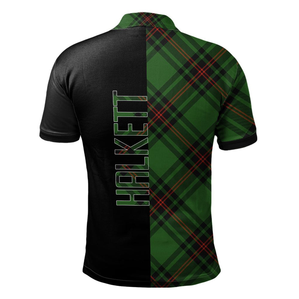 Clan Halkett Tartan Polo Shirt Half of Me - Cross Style LE35 Halkett Tartan Tartan Polo   