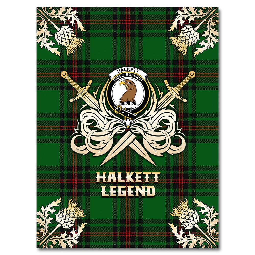 Clan Halkett Tartan Gold Courage Symbol Blanket RN26 Clan Halkett Tartan Today   