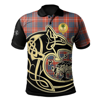 Clan Hamilton Ancient Tartan Polo Shirt Viking Wolf SR42